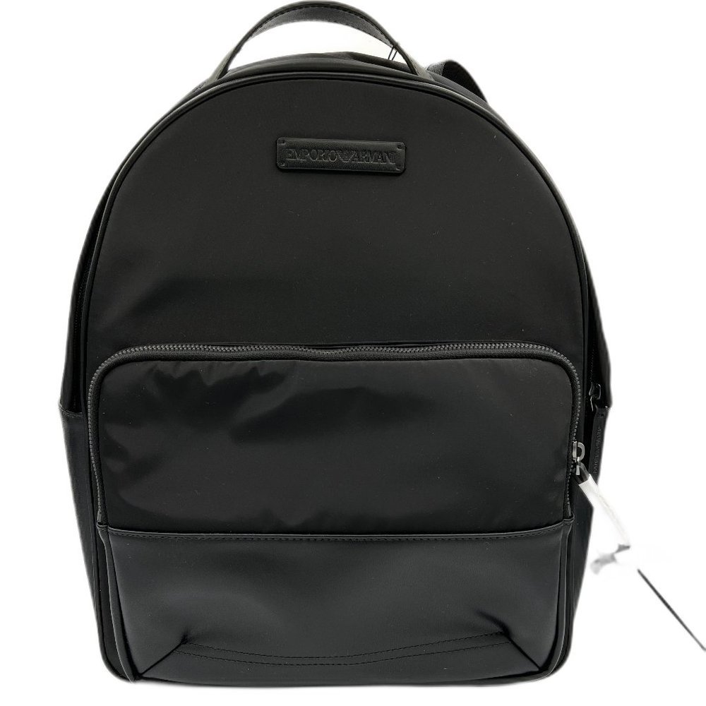 Emporio Armani Padded nylon backpack with logo patch